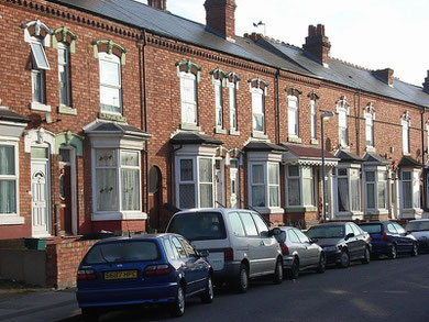 Avondale Road, typical 19th-century Sparkhill terraced houses