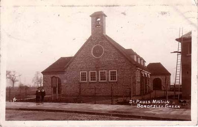 St Paul’s Mission - date unknown. Thanks for the use of this postcard to JKC on the Birmingham History Forum. 