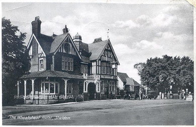 The Wheatsheaf, Sheldon 1930. Image, now free of copyright, downloaded from the late Peter Gamble's Virtual Brum website. See Acknowledgements.