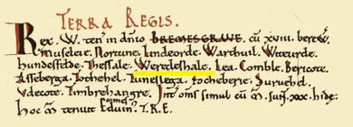 Rednal's entry in the Domesday Book from Open Domesday. See Acknowledgements for a link to that website. Click to enlarge the image.