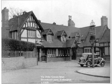 The Green Man c1939. Image, now free of copyright, downloaded from the late Peter Gamble's Virtual Brum website. See Acknowledgements.