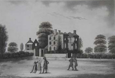 Priestley's house after the 1791 Riots by P H Witon Jnr.