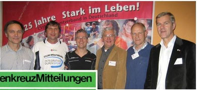 Volker Kamin (von links), Manfred Wille, Rainer Schmidt, Karl-Heinz Stengel, Professor Karlheinz Wesp und Professoer Dr. Wolfgang Neuser 