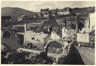 Sigolsheim destroyed with the monastery in the back (Photo courtesy R. Laeuffer via MMCPC)