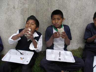 robin and jose enjoying chicken burritos!