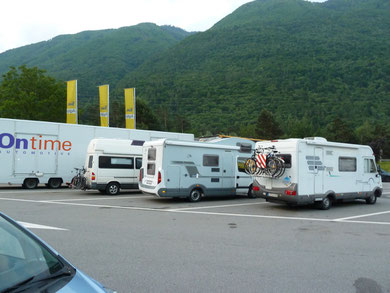 Nachtlager in der Schweiz, bei Bellinzona