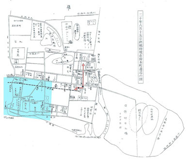 昭和20年8月15日終戦時現在、羽田鈴木町周辺図