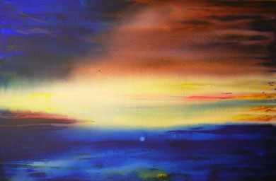 Sunrise in Oregon - 100 x 150, cm Acryl in Aquarelltechnik 2010