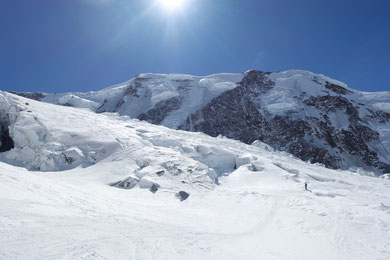 Spaghettitouren, Spaghetti-Viertausender, Skihochtouren, Monterosa, Ludwigshöhe, Parrotspitze, Signalkuppe, Zumsteinspitze, mit Ski, Monterosagletscher