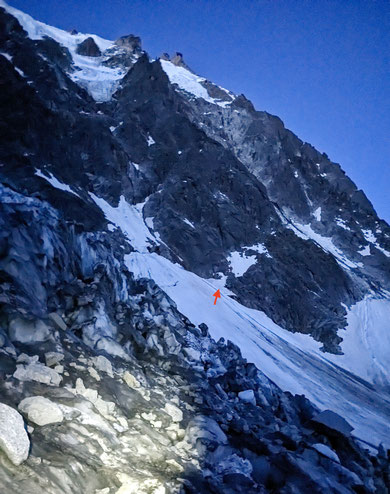Frendopfeiler, Frendo spur, Chamonix, Aiguille du Midi, Nordwand, North face, Plan d l'aiguilles, Lac Bleu
