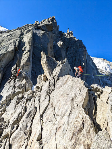Frendopfeiler, Frendo spur, Chamonix, Aiguille du Midi, Nordwand, North face, Plan d l'aiguilles, Lac Bleu
