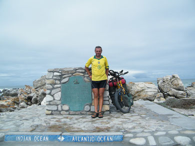 Cape Agulhas, der südlichste Punkt meiner Reise, und von Afrika