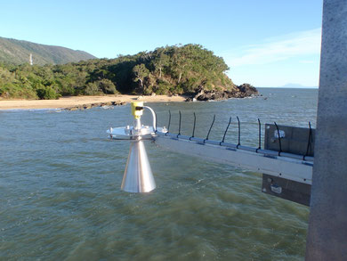 Typical microwave (or radar) based sea level sensor.