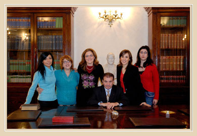 Da sinistra: Avv Mirabella, Segr. Leone, Avv. Zito, Avv. Timpanaro, Avv. Pagliazzo, Avv. Campione.Sala riunioni.