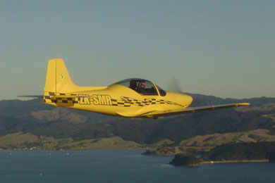 Falco F8L airplane in flight