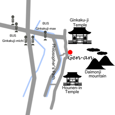 Gen-an map, around Silver Pavilion