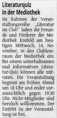 Westdeutsche Zeitung, 14. November 2018