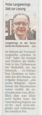 Westdeutsche Zeitung, 20. Februar 2016