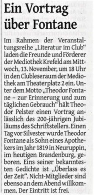 Westdeutsche Zeitung, 11. November 2019
