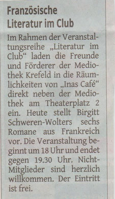 Westdeutsche Zeitung, 13. April 2016