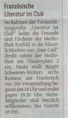 Westdeutsche Zeitung, 13. April 2016