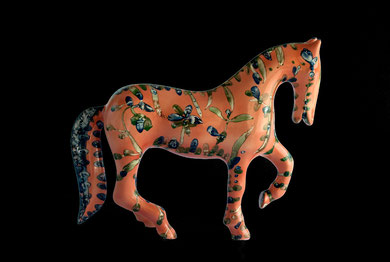 Horse Lipicanec 4 30 cm x 37 cm x 13 cm porcelain,terzo fuoco.2012