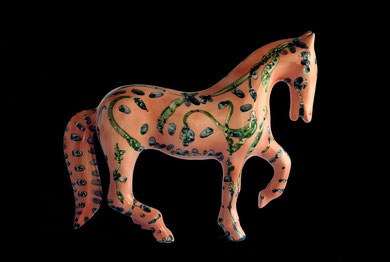 Horse Lipicanec 3 30 cm x 37 cm x 13 cm porcelain,terzo fuoco.2012
