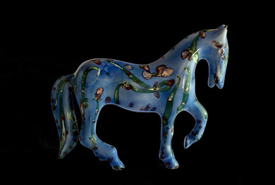 Horse Lipicanec 14 30 cm x 37 cm x 13 cm porcelain,terzo fuoco.2012