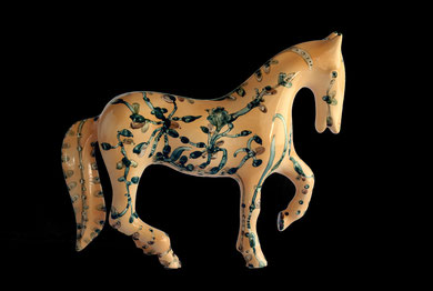 Horse Lipicanec 2 30 cm x 37 cm x 13 cm porcelain,terzo fuoco.2012