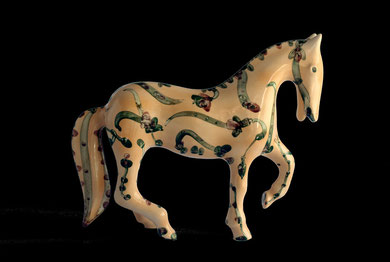 Horse Lipicanec 9 30 cm x 37 cm x 13 cm porcelain,terzo fuoco.2012