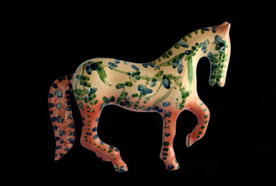 Horse Lipicanec 6 30 cm x 37 cm x 13 cm porcelain,terzo fuoco.2012