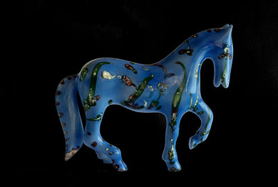 Horse Lipicanec 12 30 cm x 37 cm x 13 cm porcelain,terzo fuoco.2012