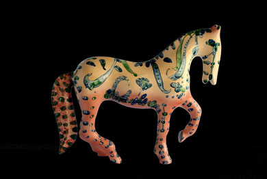 Horse Lipicanec 8 30 cm x 37 cm x 13 cm porcelain,terzo fuoco.2012