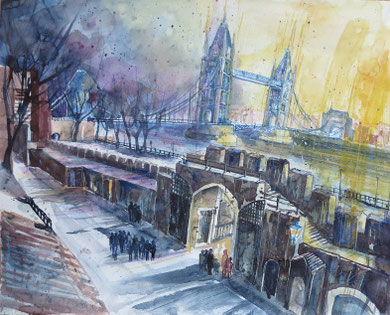 London_Towerbridge from the Tower_Aquarell 45x61 cm_2-2017