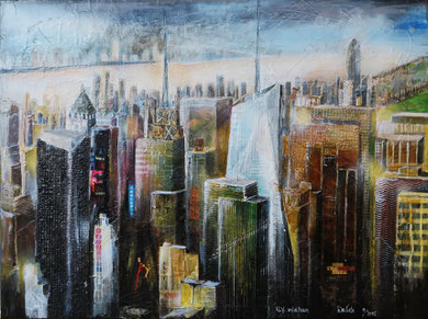 N.Y. Blick vom Rockefeller-Center midtown_Mixed-Media auf Leinwand_50x70 cm_6-2015