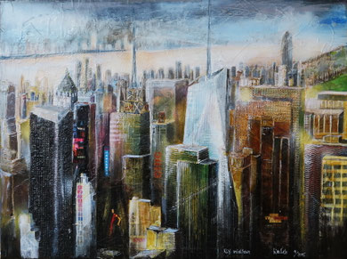 N.Y. Blick vom Rockefeller-Center midtown_Mixed-Media auf Leinwand_50x70 cm_6-2015