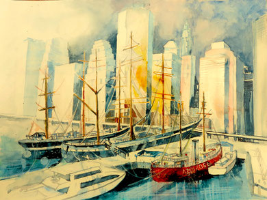 N.Y. Seaport Pier 17_36x48 cm