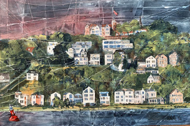 Hamburg_ Blankenese an der Eibe_ Aquarell 38x56 cm_ 2022