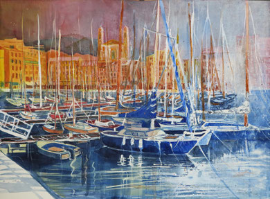 Hafen von Bastia auf Korsika_Aquarell 56x76 cm_10-2018