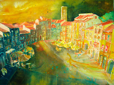 Piazza Anfitheatro in Lucca_Italien_56x76 cm
