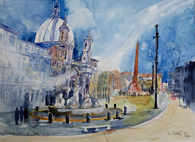 Rom_Piazza Navona_36x48 cm
