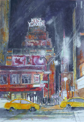 NY_At 9th Ave and W34th street_Aquarell 34x53 cm_3-2019