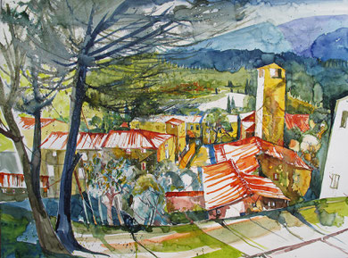 Toskana_Blick auf Anchiano_56x76 cm
