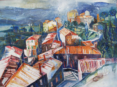 Dachlandschaft von Legolie_Toskana_56x76 cm, 