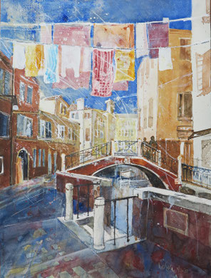 Venedig_Fondamenta del Forner "Waschtag"_Aquarell 44x59 cm_1-2020