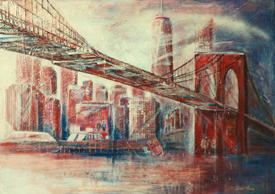 N.Y. Brooklyn Bridge_Mixed Media Collage auf Leinwand_70x100 cm_1/2016