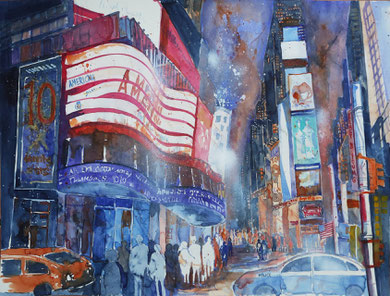 N.Y. Times Square bei Nacht 3_45 x 61 cm
