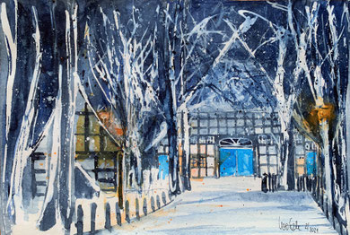 Bremen, Luer Kropp Hof, Aquarell 24x34cm_1/2021