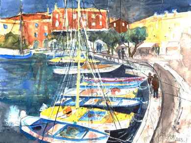 Gardasee_Torri del Benaco_ Mixed-Media Aquarell 30x42 cm_2023