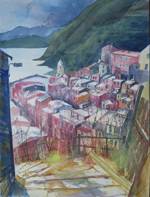 Cinque Terre_Vernazza 2_Aquarell 45x61 cm_3-2018